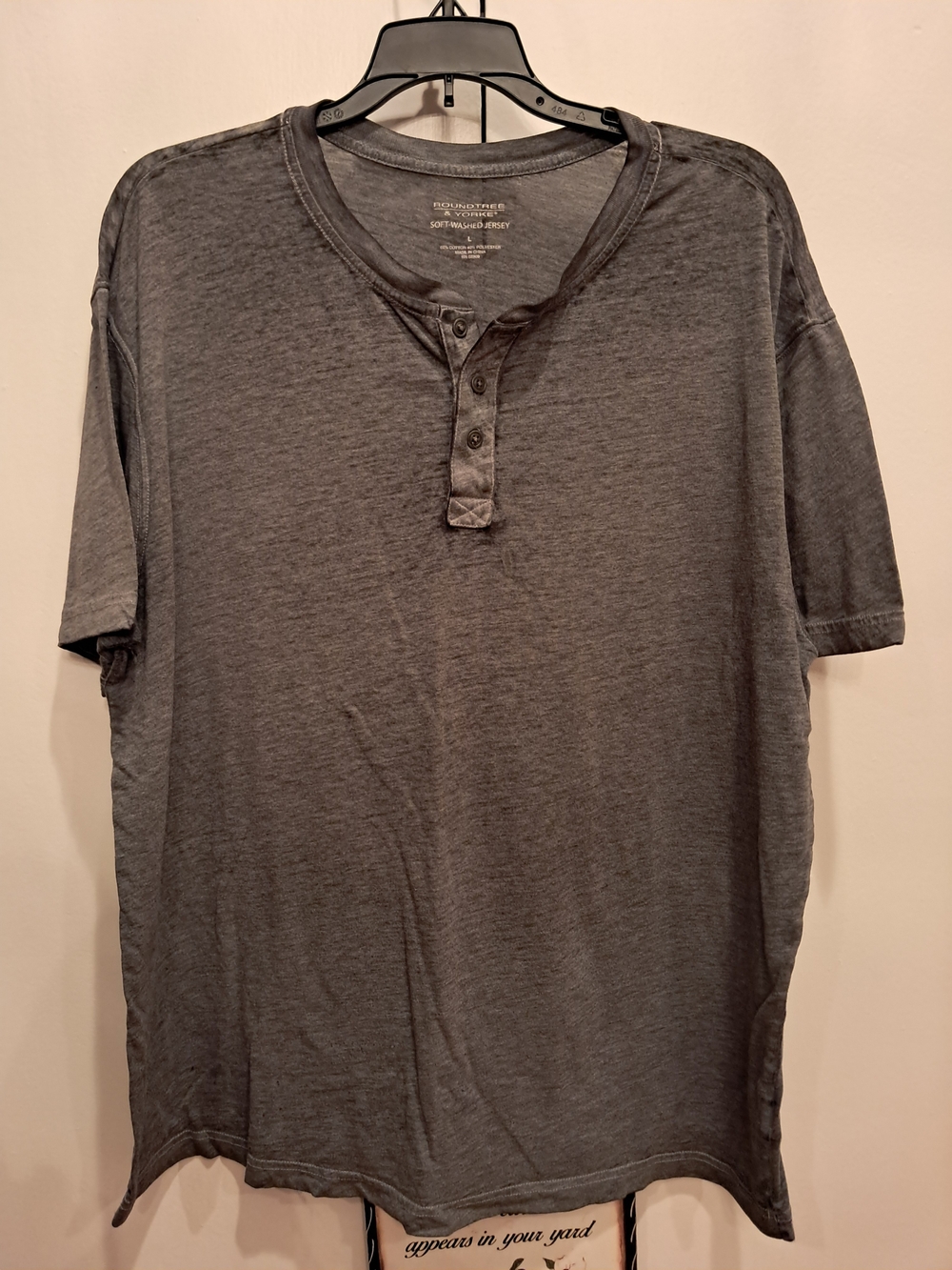 Roundtree & Yorke Charcoal Short Sleeve Henley